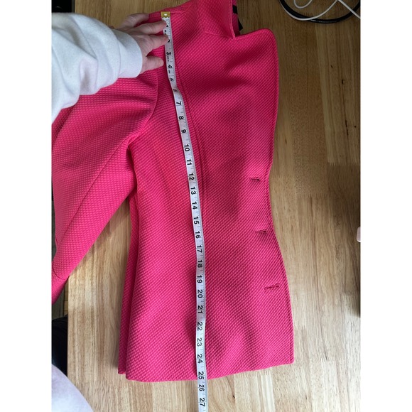 LOUBEN Hot Pink Textured Blazer Jacket Women's Size 8 Button Front - Picture 10 of 10